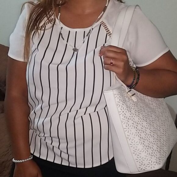 White black striped dress shirt - Picture 1 of 5